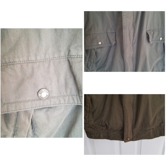 Woolrich Men's Bomber Jacket Thermal Fleece Lined Olive Green Size XL - Picture 6 of 17